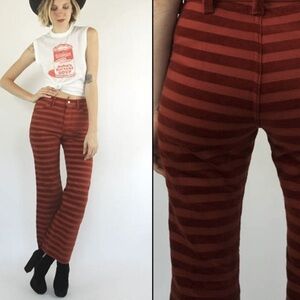 Vintage 70's Corduroy Striped High waist Bell bottom rockabilly vibe XS US 2